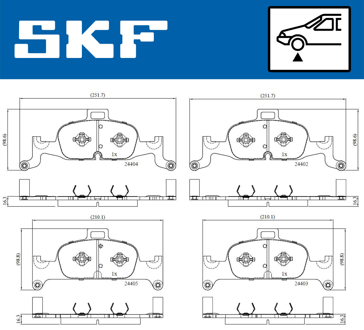 Set placute frana,frana disc VKBP 80277 SKF